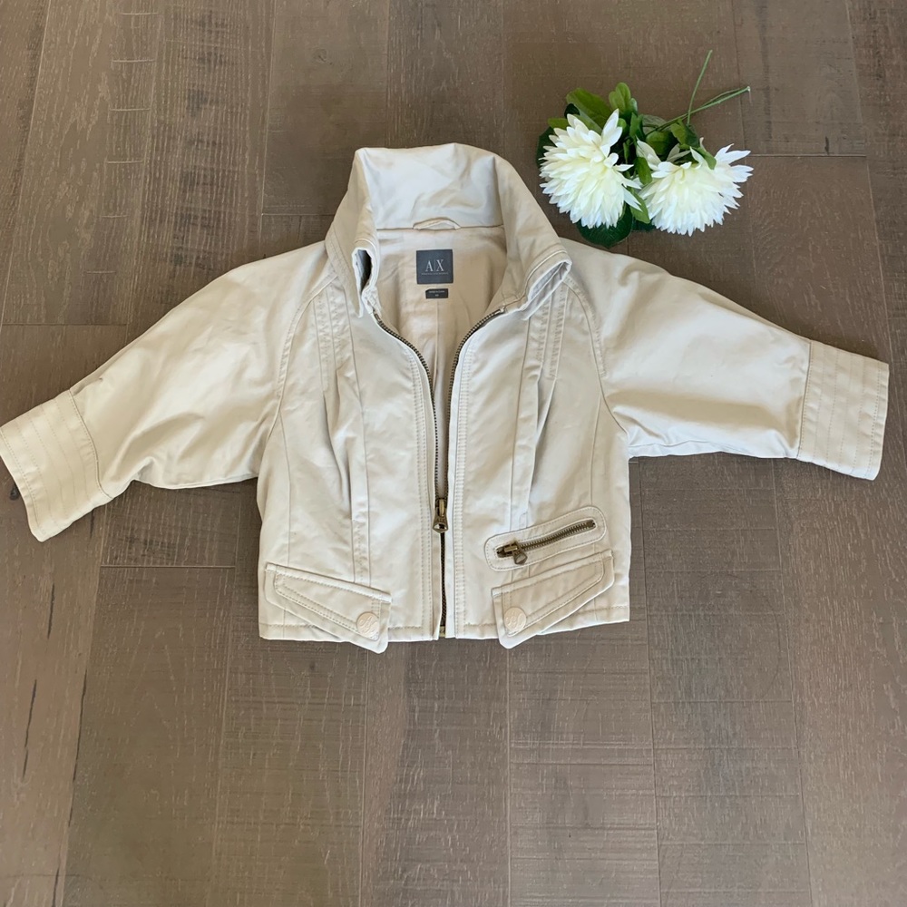 Armani Exchange cropped neutral jacket - Xsmall
